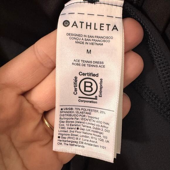 Athleta Ace Tennis Dress 1/4 Zip Black Tennis Golf Size M - Picture 11 of 13
